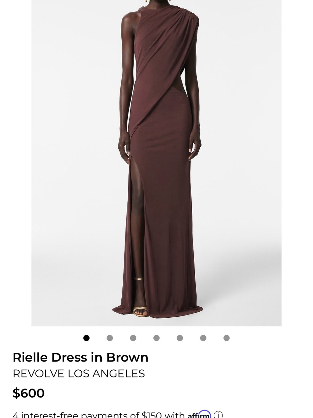 REVOLVE Rielle One-Shoulder Maxi Dress in Brown